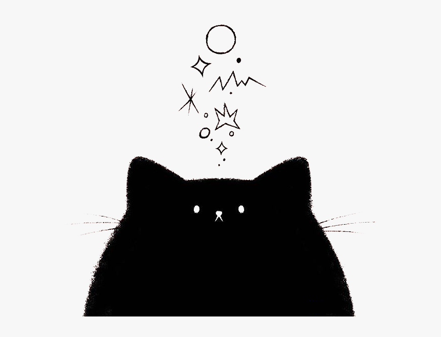Visual Arts Black Cat Drawing Watercolor Painting Illustration - Cute Black Cat Drawing, HD Png Download, Free Download