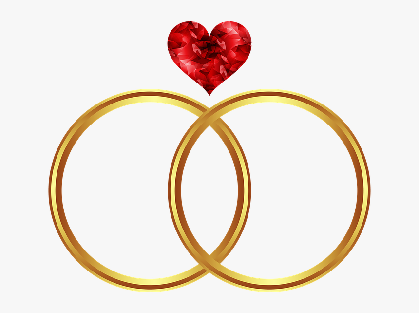 Heart, Ring, Icon, Gold, Sweethearts, Wedding - Wedding Hart Clip Art, HD Png Download, Free Download