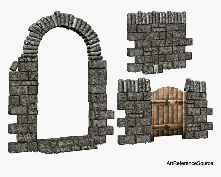Gate Stone Medieval Village Walls Png, Transparent Png, Free Download