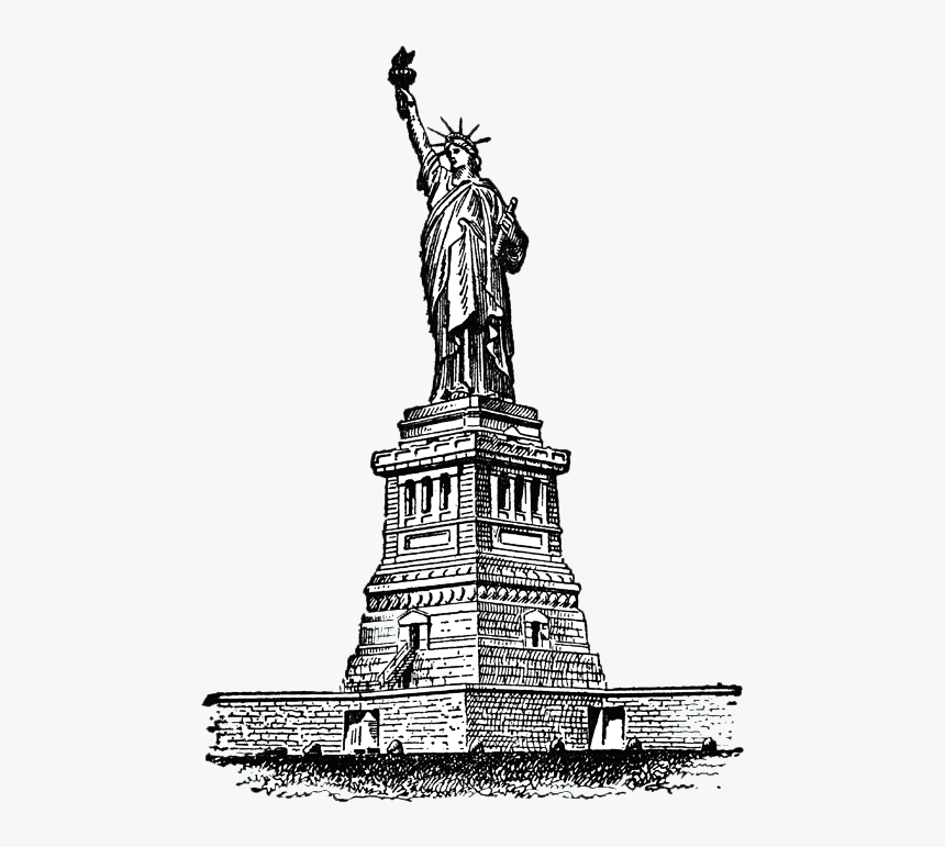 Liberty Statue In Drawing, HD Png Download, Free Download