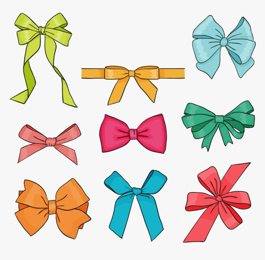 Necktie Drawing Paper Vector Transparent - Bow Drawing, HD Png Download, Free Download