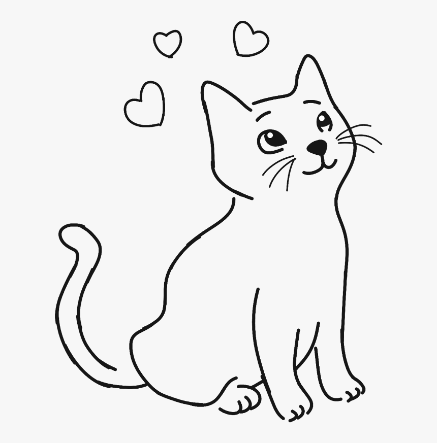 Transparent Cat Outline Png - Black And White Cat Clip Art, Png Download, Free Download