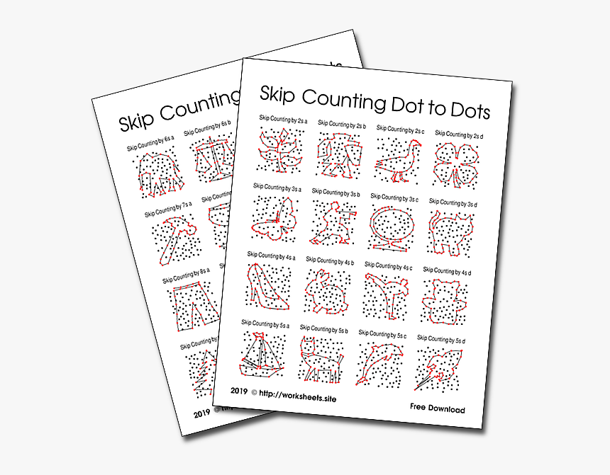 Skip Counting Dot To Dot Puzzles - 20 To 70 Mayan Numbers, HD Png Download, Free Download