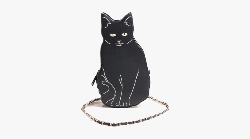 Black Cat Novelty Crossbody Chain Bag - Bolsa Formato Gato, HD Png Download, Free Download