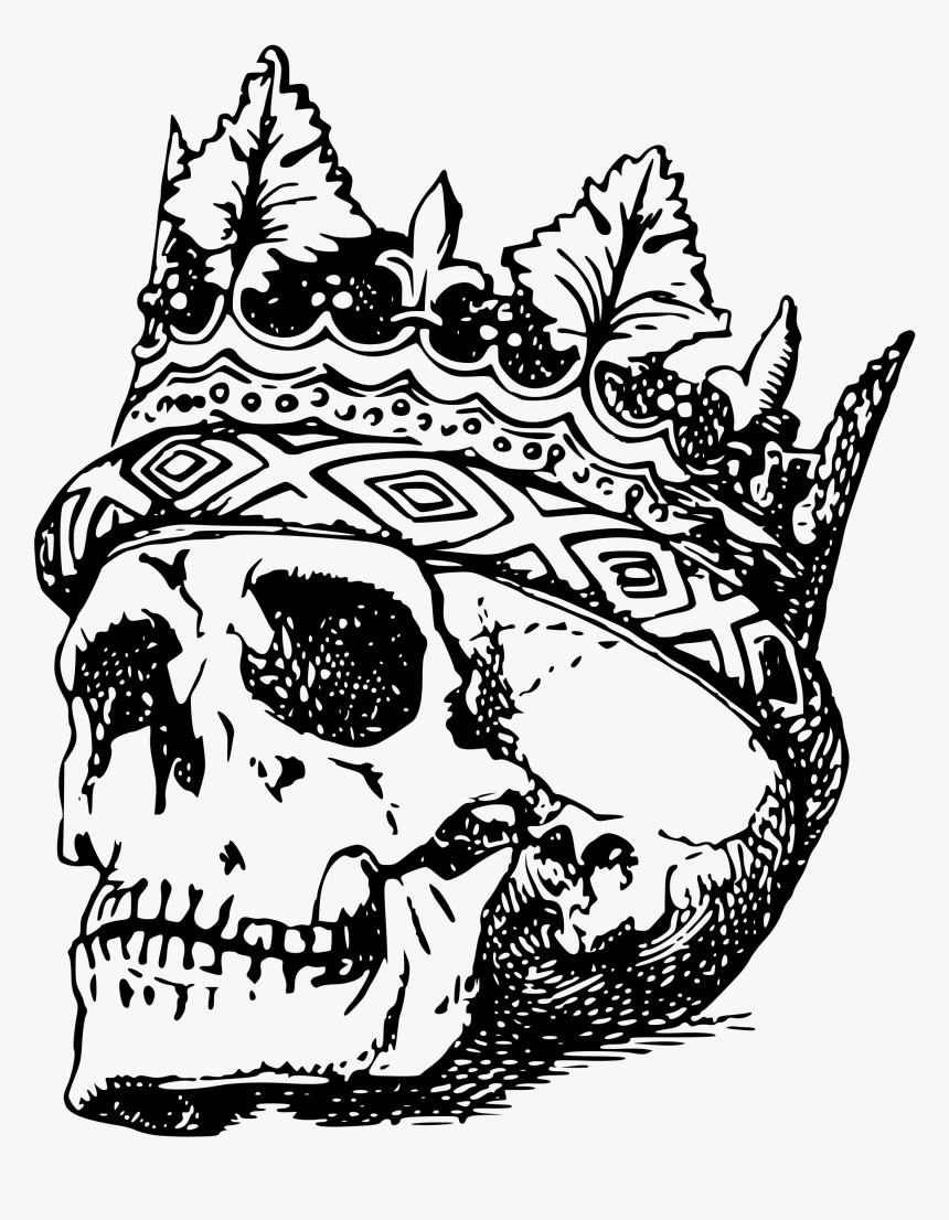 Skull King Clipart - Skull With Crown Png, Transparent Png, Free Download