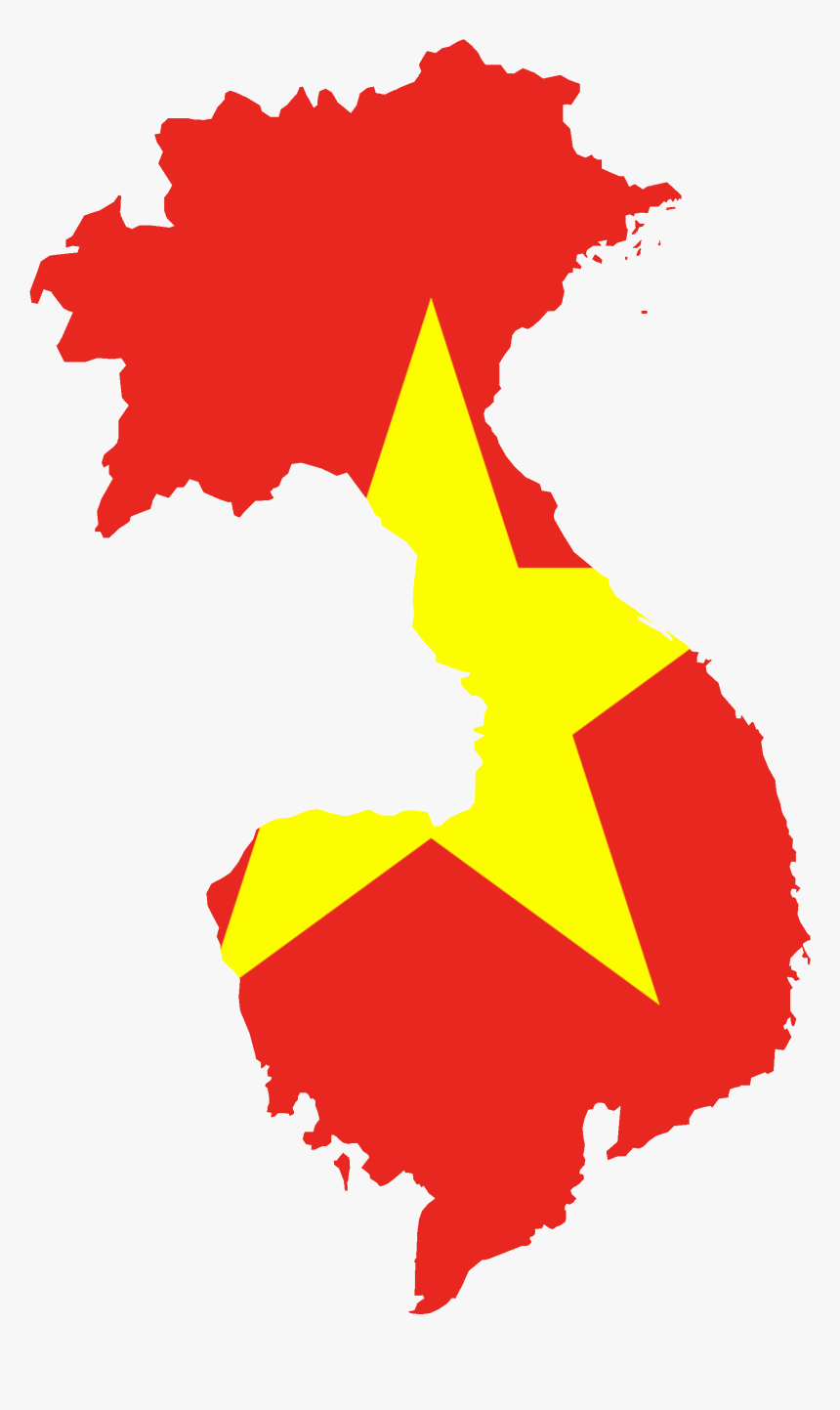 Flag Map Of Greater Vietnam - Vietnam Map Png, Transparent Png, Free Download