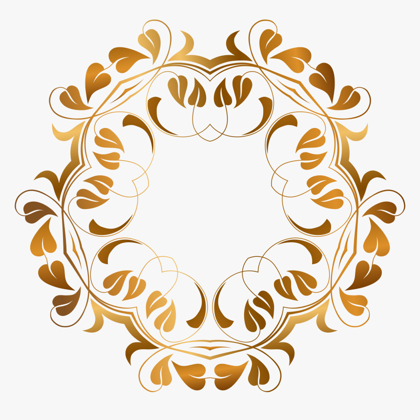 Floral Flourish Frame - Rounded Floral Design Png, Transparent Png, Free Download