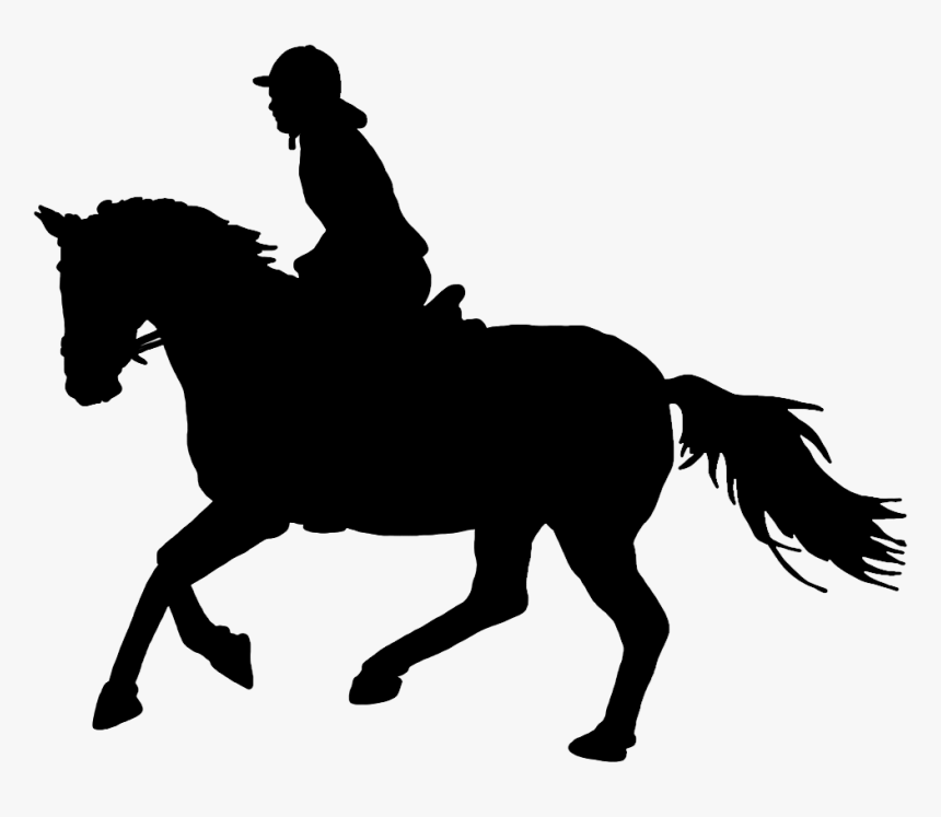 Rider And Horse In Gallop Silhouette - Horse And Rider Silhouette, HD Png Download, Free Download
