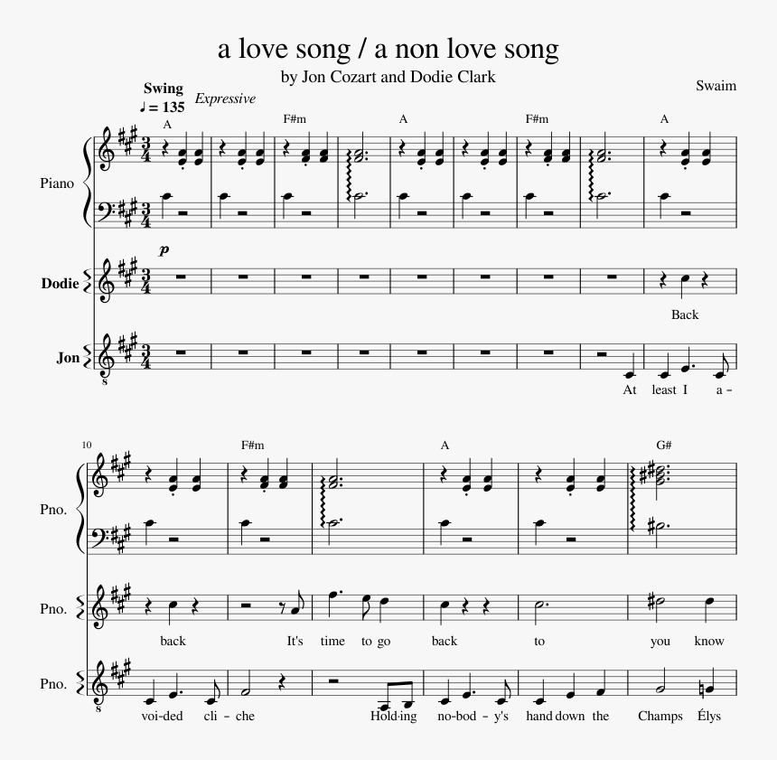 A Love Song / A Non Love Song - Theme Song Miraculous Ladybug Sheet Music Piano Easy, HD Png Download, Free Download