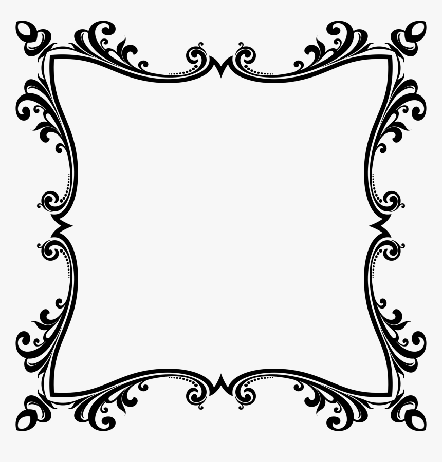 Flower Border Design Black And White, HD Png Download, Free Download