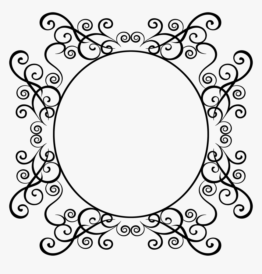 Oval Flourish Frame Png, Transparent Png, Free Download