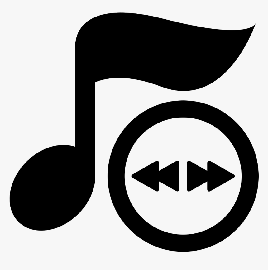 Eighth Note And Selector Arrows - Icono De Reproductor De Musica, HD Png Download, Free Download