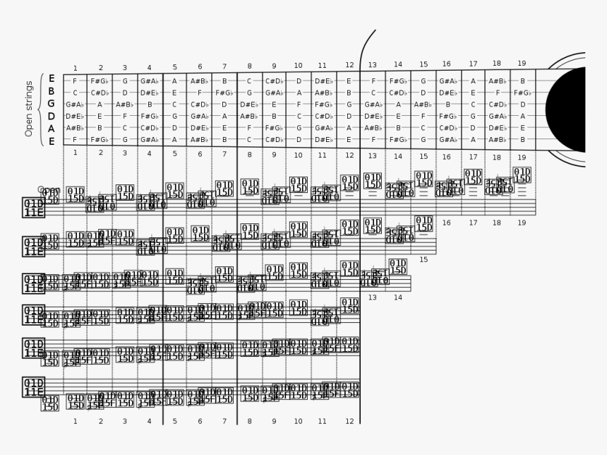 The Notes On A Classical Guitar With Standard Tuning - Classical Guitar Notes, HD Png Download, Free Download