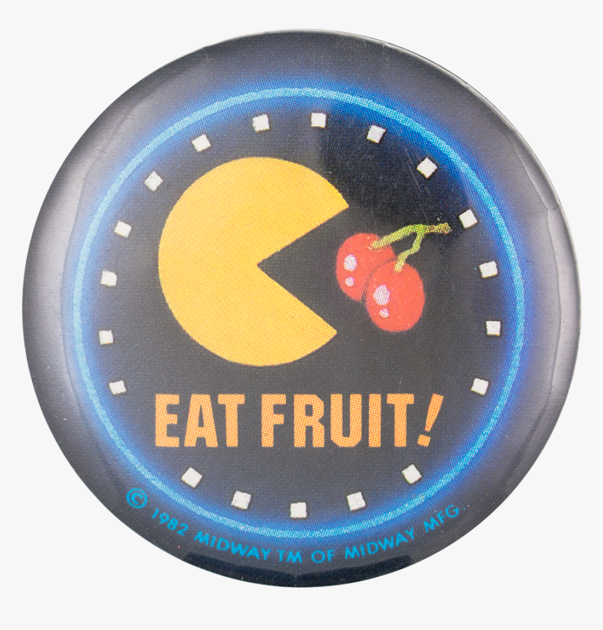 Pac Man Eat Fruit Entertainment Button Museum - Circle, HD Png Download, Free Download