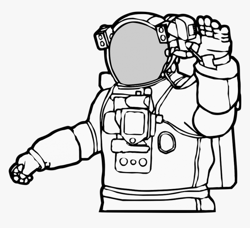 Astronaut, Cosmonaut, Space, Spaceman - Astronaut Clip Art Black And White Png, Transparent Png, Free Download