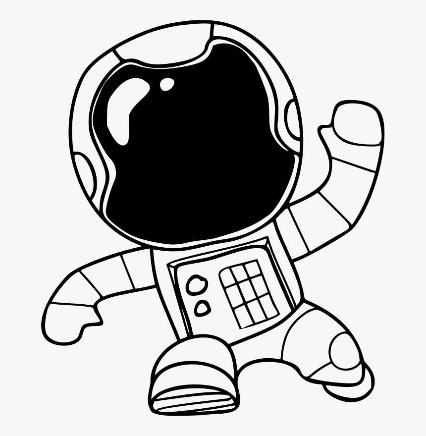 Transparent Space Man Png - Spacesuit Clipart Black And White, Png Download, Free Download