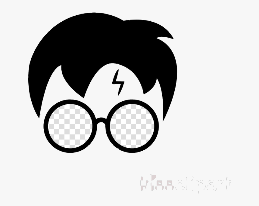 Harry Potter Glasses Pusheen Cat Transparent Clipart - Harry Potter Black And White Clipart, HD Png Download, Free Download