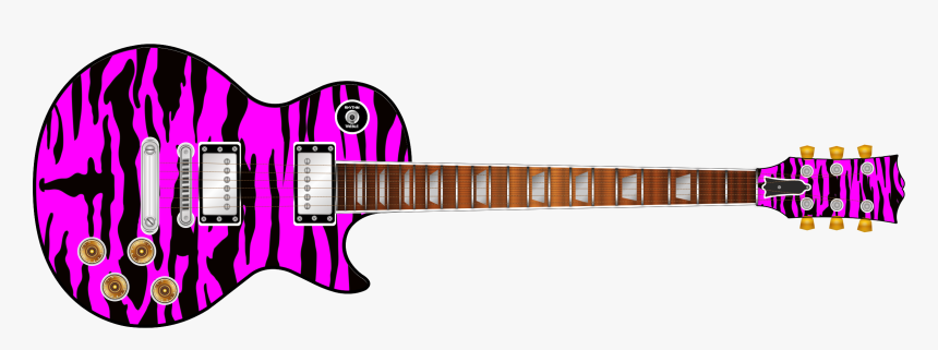 Transparent Pink Guitar Clipart - Skin Guitar Black And White, HD Png Download, Free Download