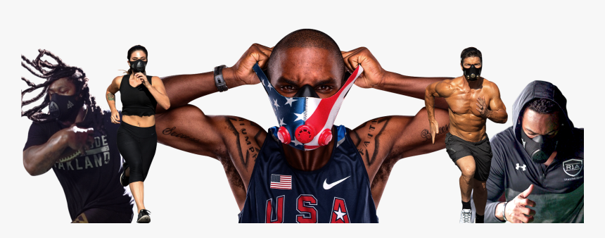 Collage Of Athletes Wearing Training Masks - Face Mask, HD Png Download, Free Download