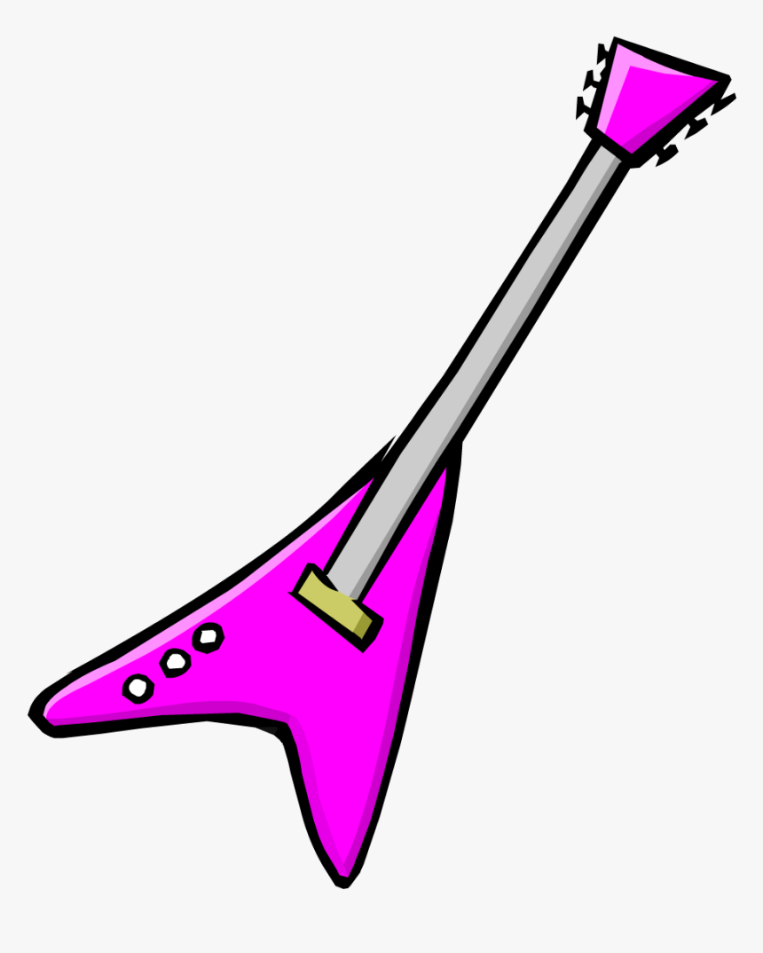 Club Penguin Pink Guitar Clipart , Png Download - Club Penguin Electric Guitar, Transparent Png, Free Download