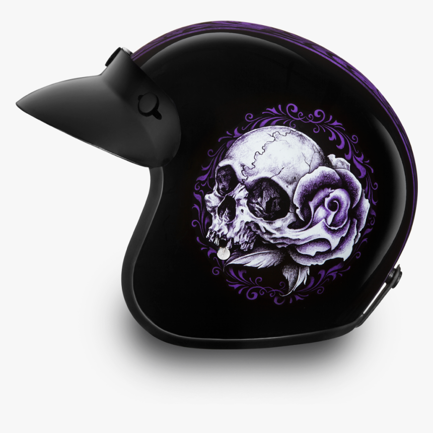 Open Face Motorcycle Helmet With Skulls, HD Png Download, Free Download