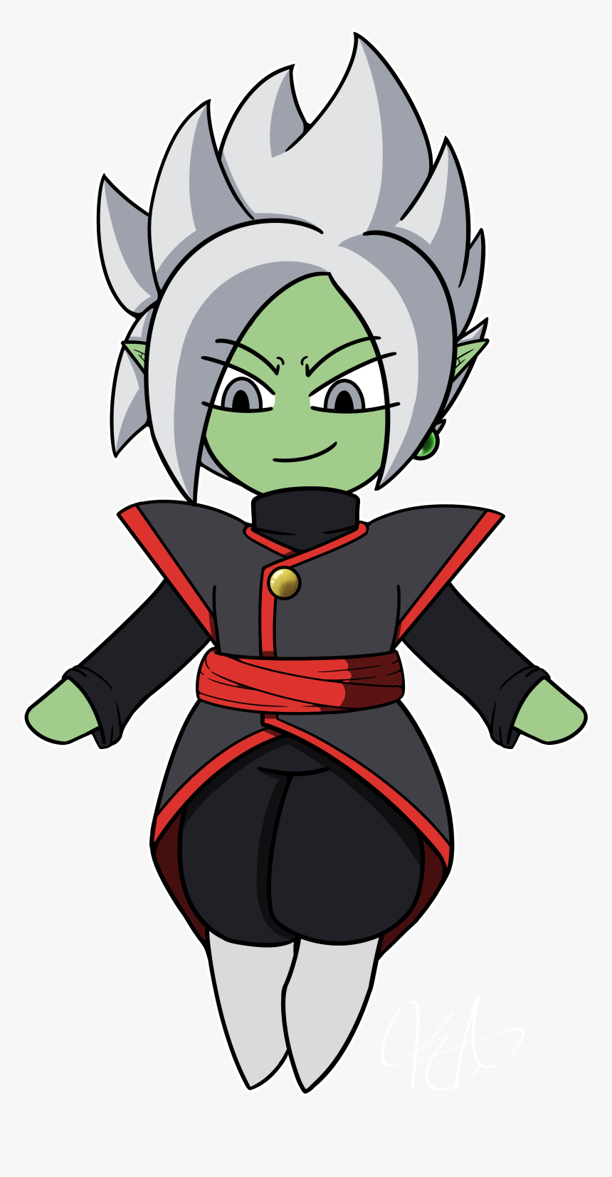 Chibi Fused Zamasu - Fused Zamasu Art Transparent, HD Png Download, Free Download