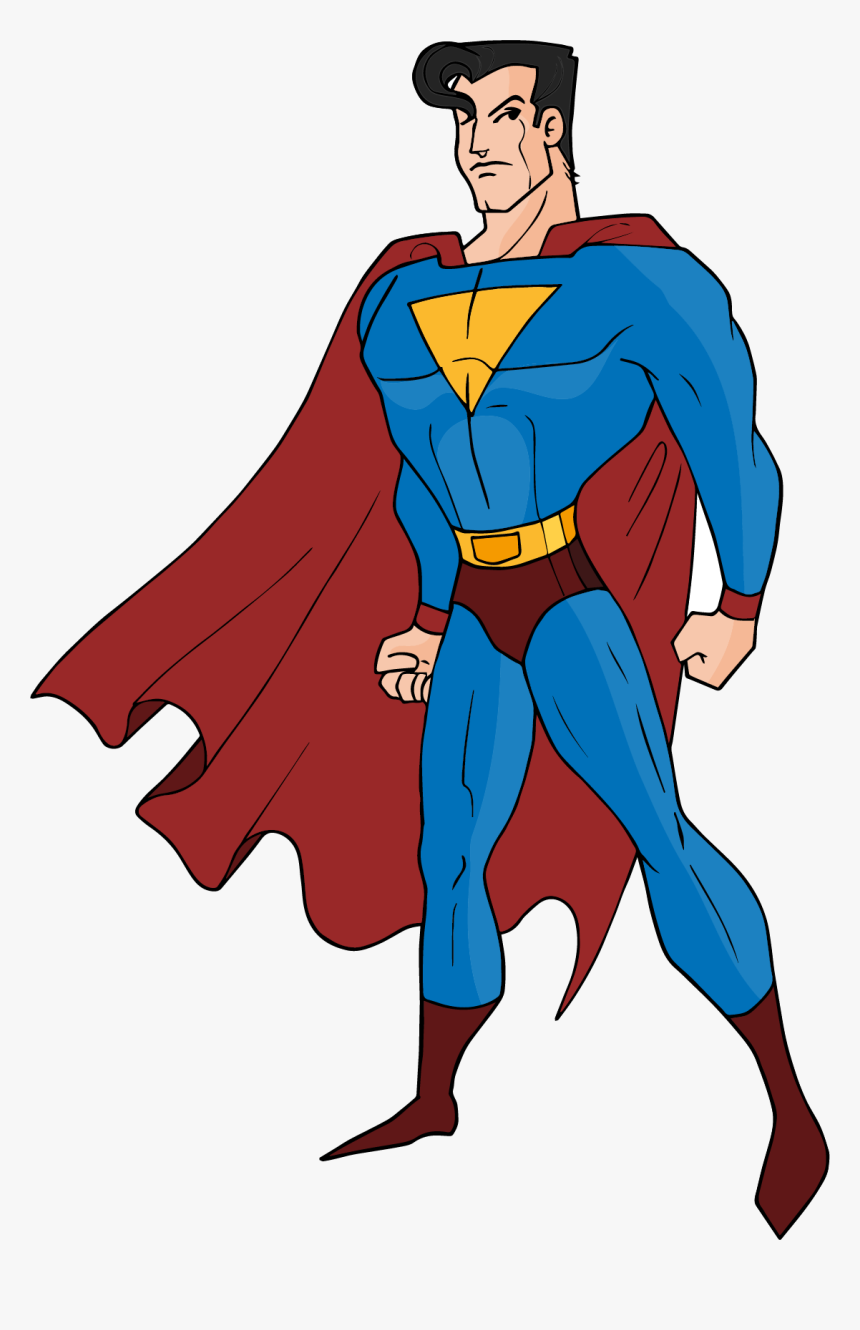 Superman Images Facts About Only Clip Art - Cartoon Superman, HD Png Download, Free Download