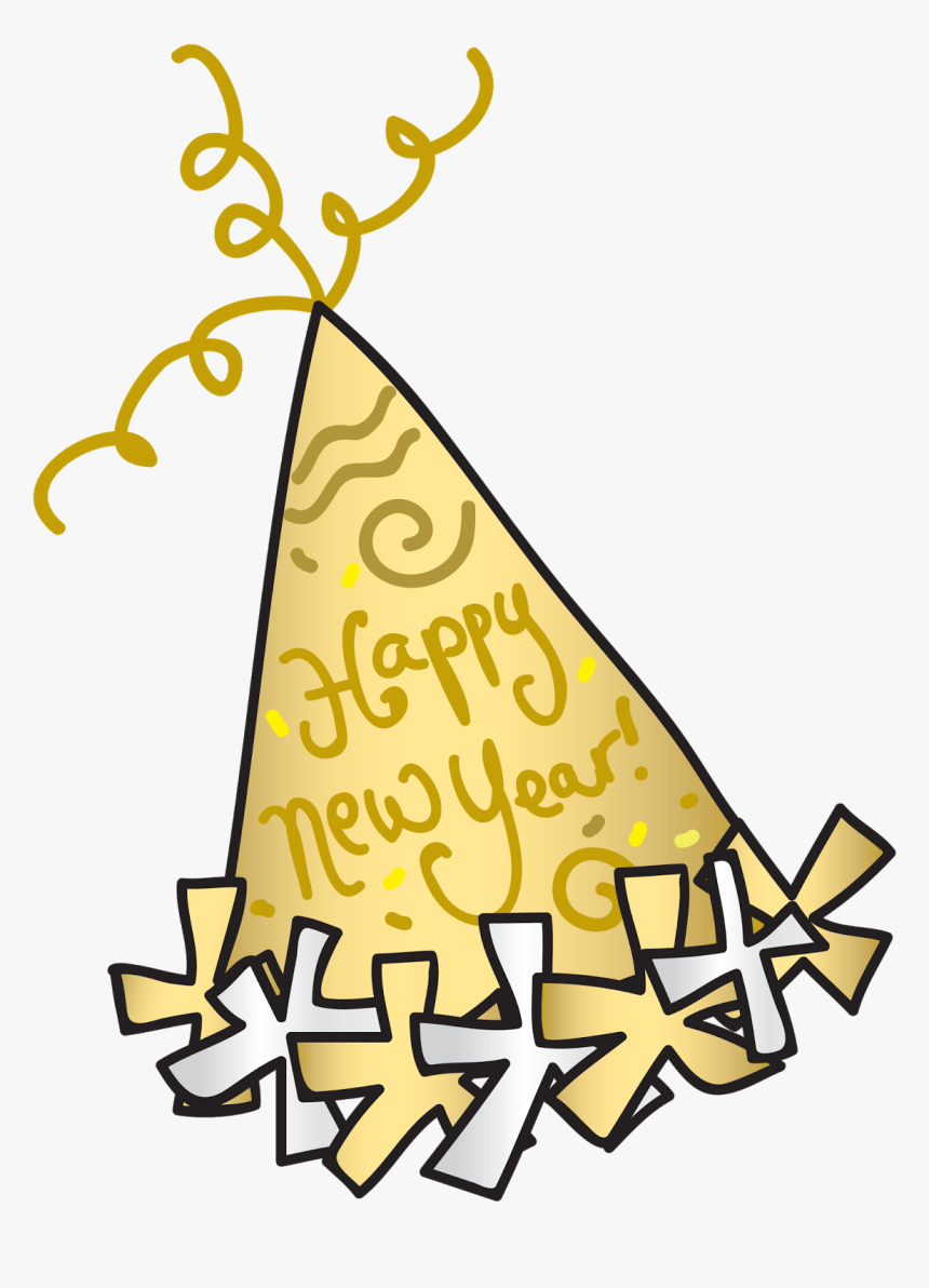 Party Hat Happy New Year Clipart Years Eve Transparent - Happy New Year Party Hat Clipart, HD Png Download, Free Download