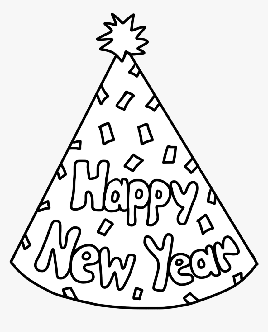 Clip Art New Years Hat Clip Art - Happy New Year Hat Coloring Pages, HD Png Download, Free Download