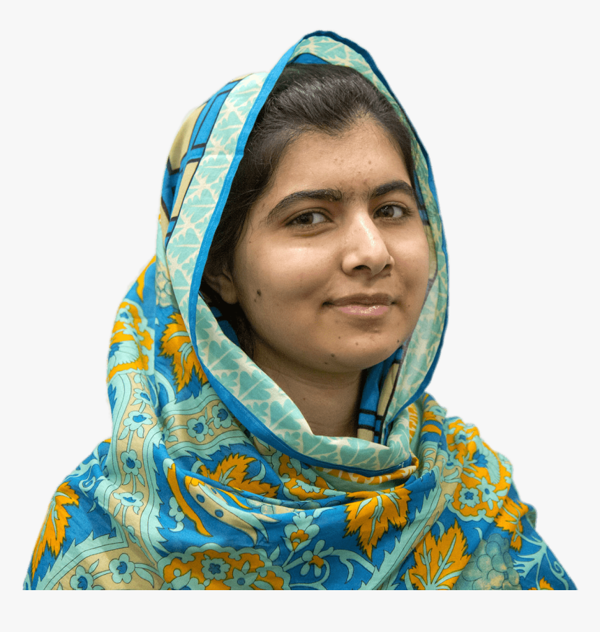 Malala Yousafzai Blue And Yellow Head Scarf - Malala Yousafzai Png, Transparent Png, Free Download