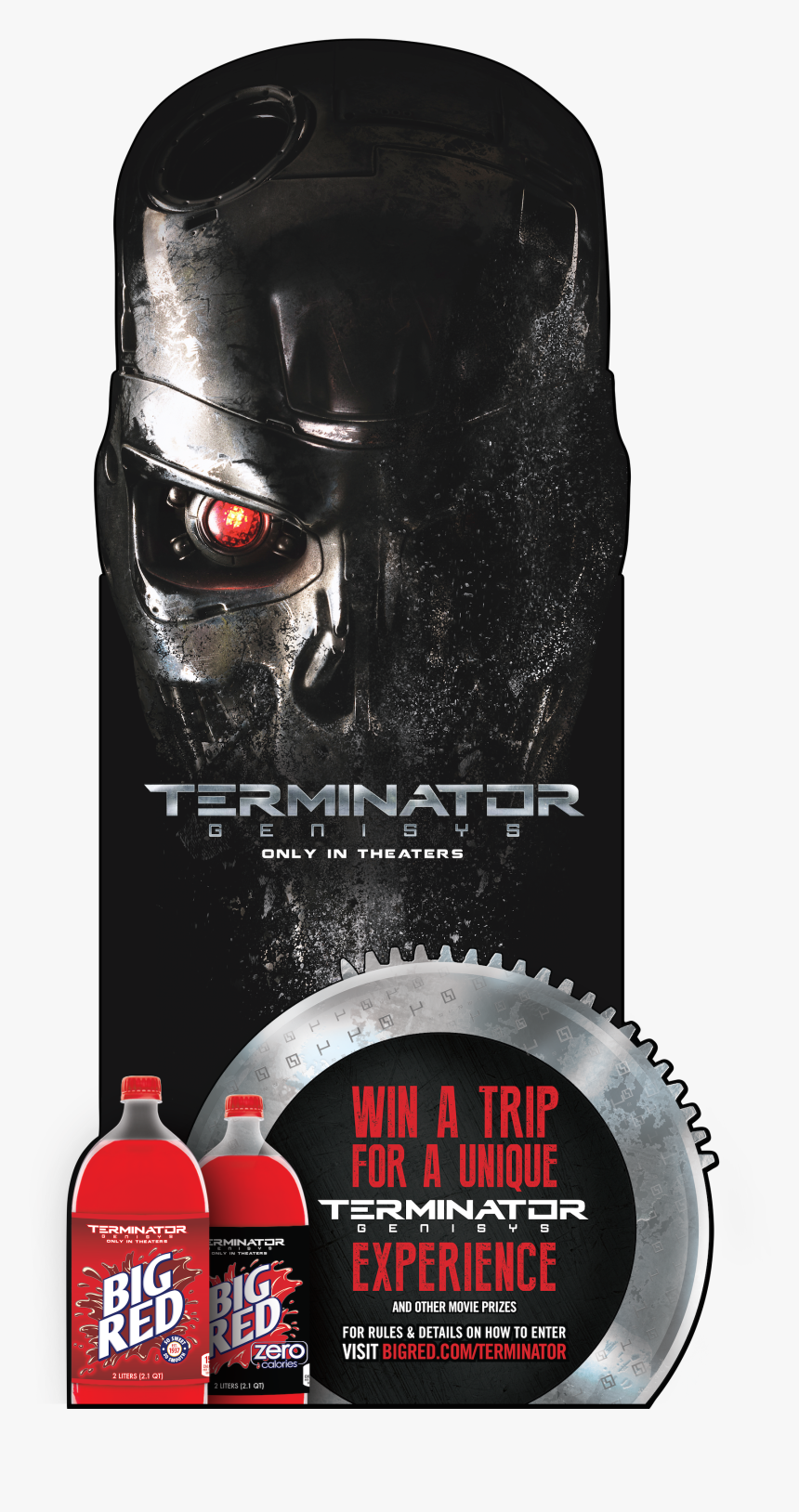 Standee Terminator Genisys T-800 Big Red Skull - Wallpaper, HD Png Download, Free Download