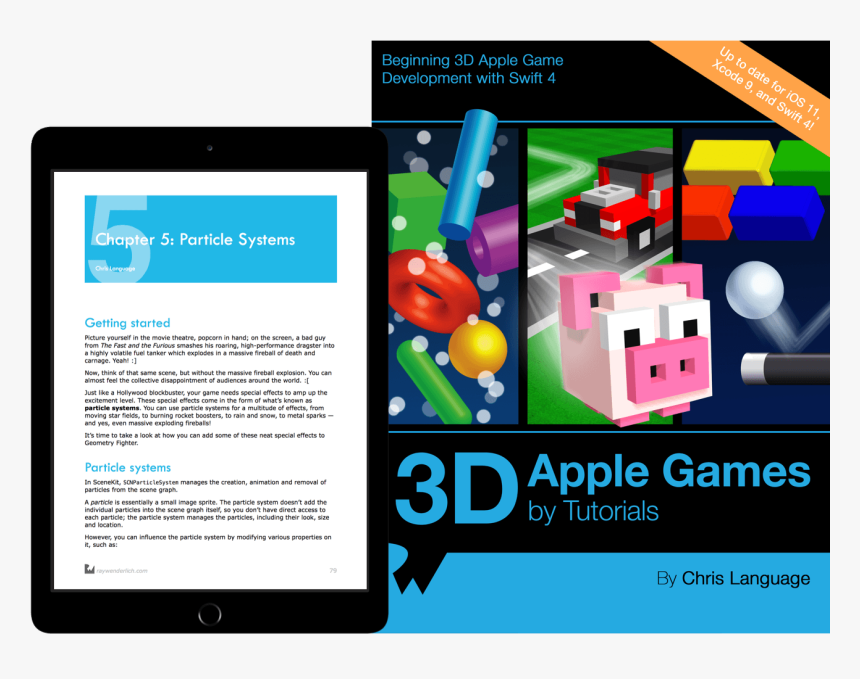 3d Apple Games By Tutorials Book Cover - 3d Game Development With Swift, HD Png Download, Free Download