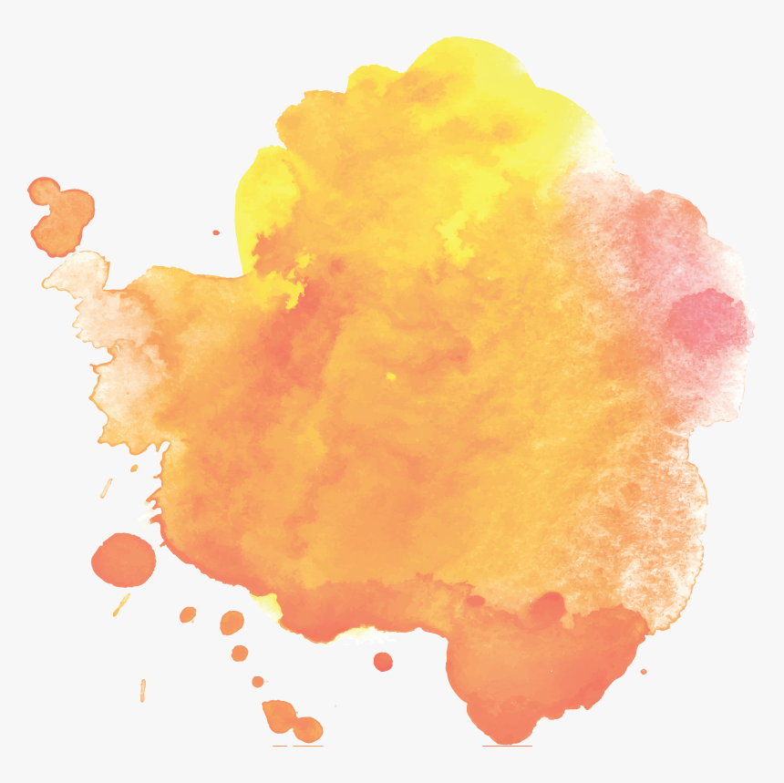 Watercolor Splashes Png Splash - Orange Watercolor Splash Transparent, Png Download, Free Download