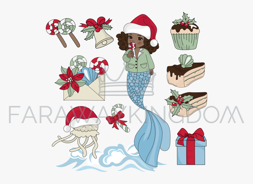 Christmas Mermaid, HD Png Download, Free Download