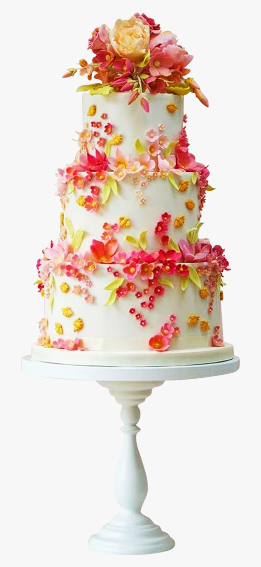 Wedding Cake Png - Cake With Flowers Free Download, Transparent Png, Free Download