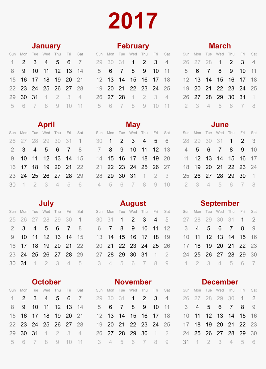 Calendar Year Template Microsoft Excel Microsoft Word - 2018 Calendar Printable A4, HD Png Download, Free Download