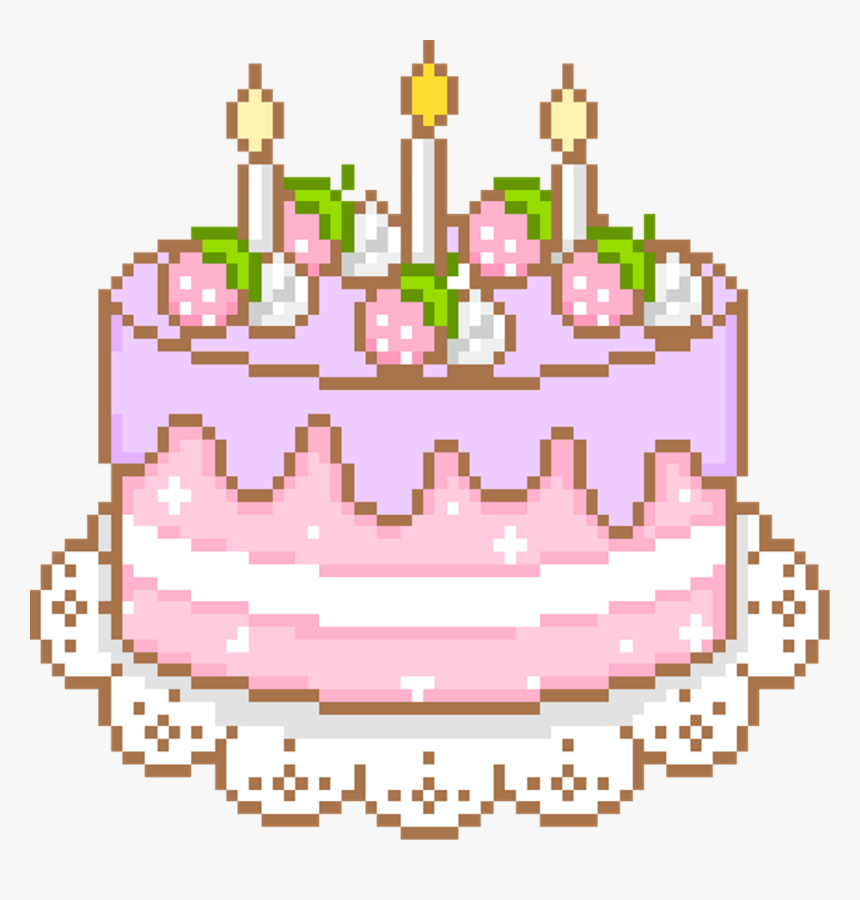 #cake #cute #aesthetic #kawaii #pixel #uwu #freetoedit - Pixel Birthday Cake Gif, HD Png Download, Free Download