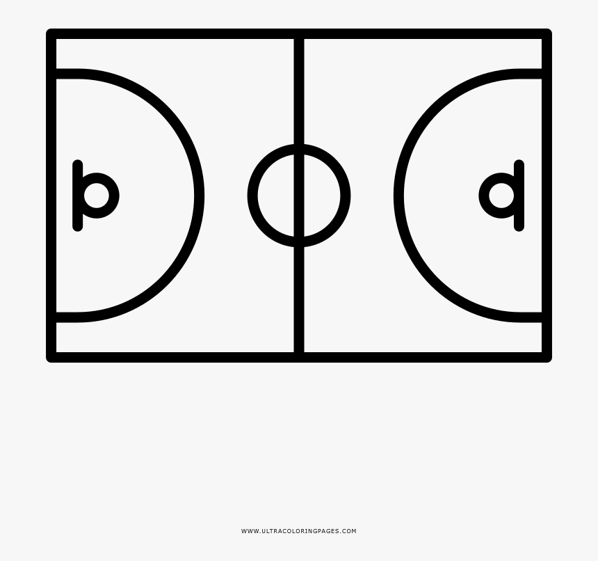 Basketball Court Coloring Page - Basketball Court Icon Png, Transparent Png, Free Download