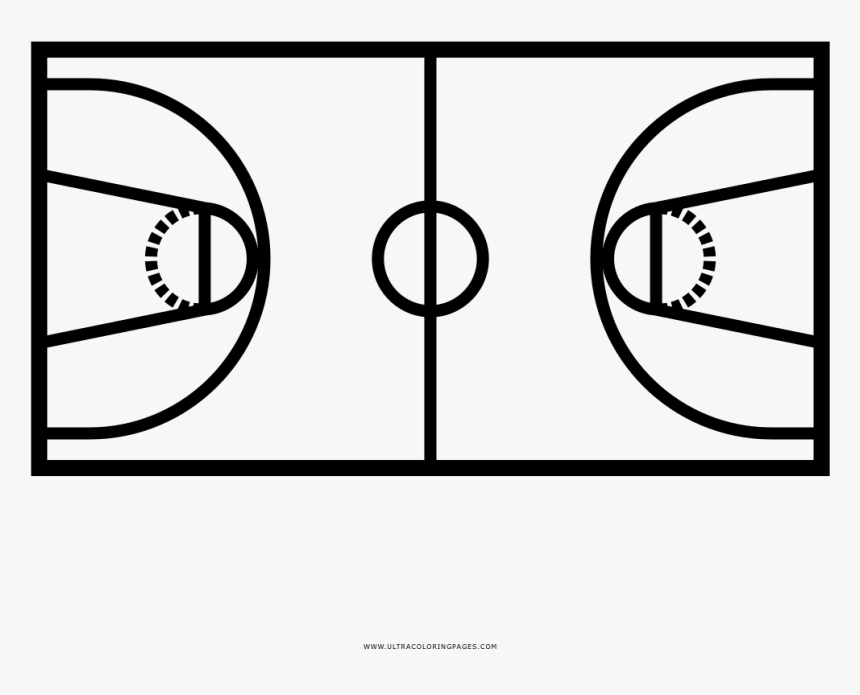 Basketball Court Coloring Page - 30 15 Ift Basket, HD Png Download, Free Download