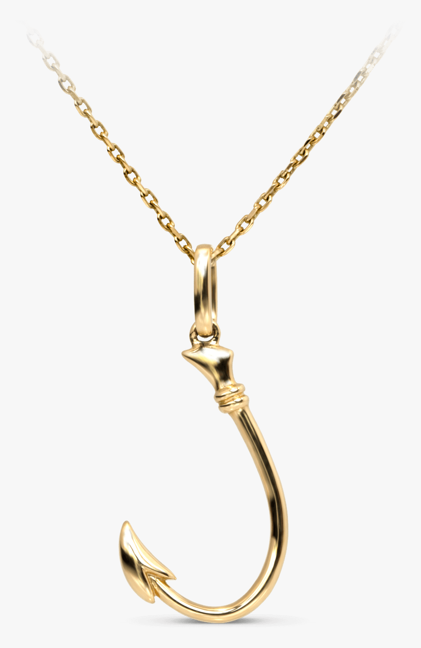 Yellow Gold Fisherman Fish Hook Jewelry - Golden Fish Hook Necklaces, HD Png Download, Free Download