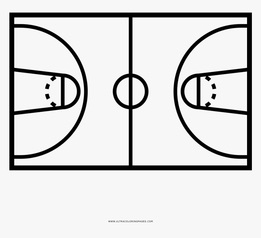 Basketball Court Coloring Page - Basketball Court Icon, HD Png Download, Free Download