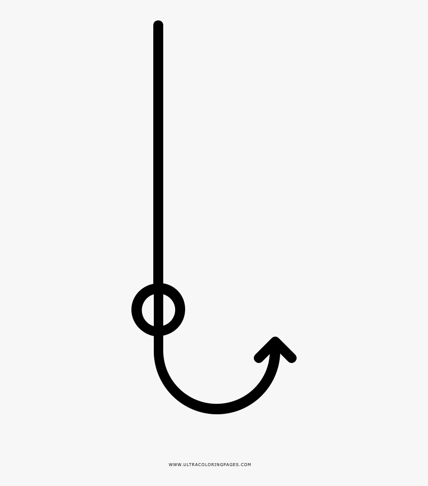 Fishing Hook Coloring Page - Line Art, HD Png Download, Free Download