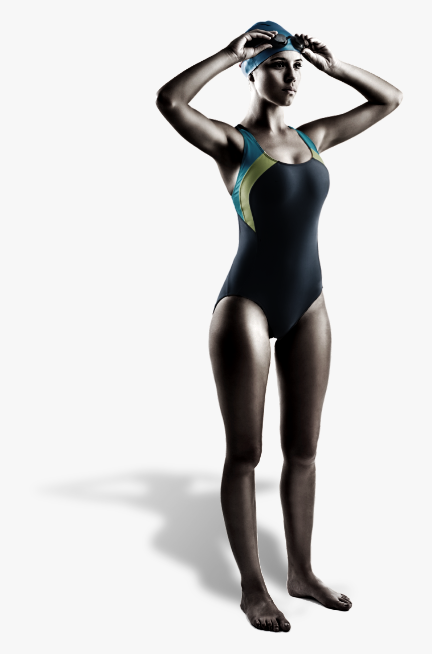 Female Swimming Preparing To Jump Into A Pool - Gymnast, HD Png Download, Free Download