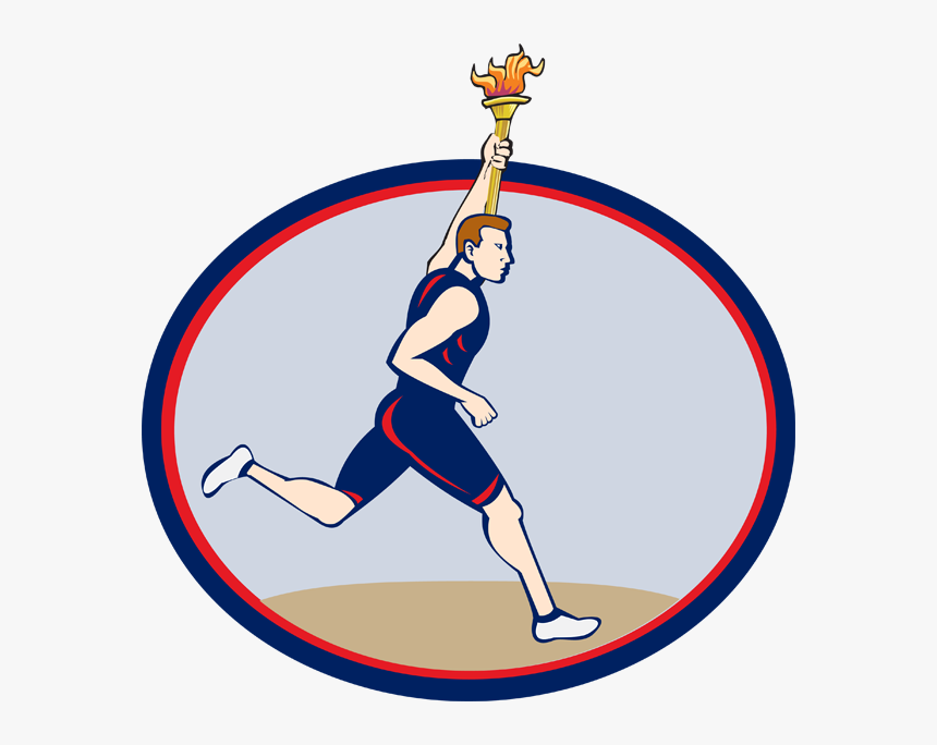 Olympic Torch Clip Art - Olympic Man Running With Torch Png, Transparent Png, Free Download