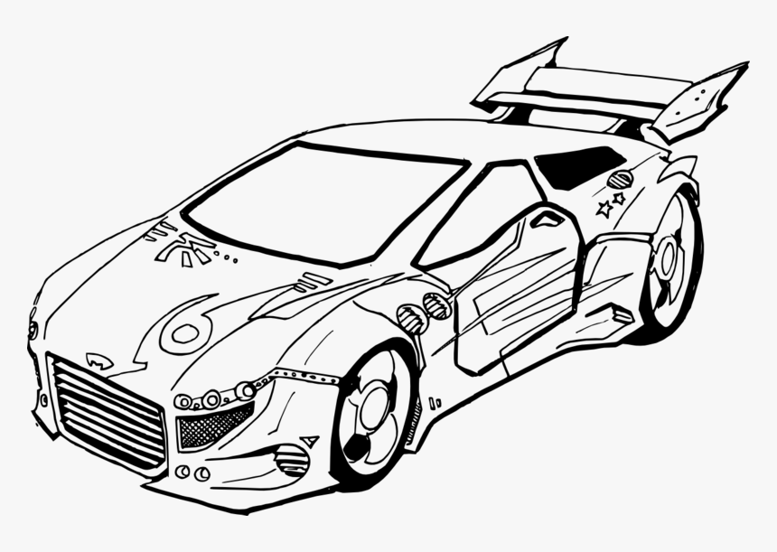 Car Drawing Lightning Mcqueen Auto Racing Line Art - Sketch Of Race Car, HD Png Download, Free Download