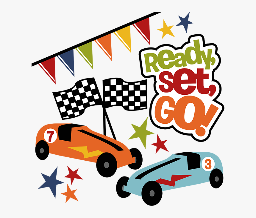 Race Car Pinewood Derby Clipart Clipart - Ready Set Go Car Race, HD Png Download, Free Download