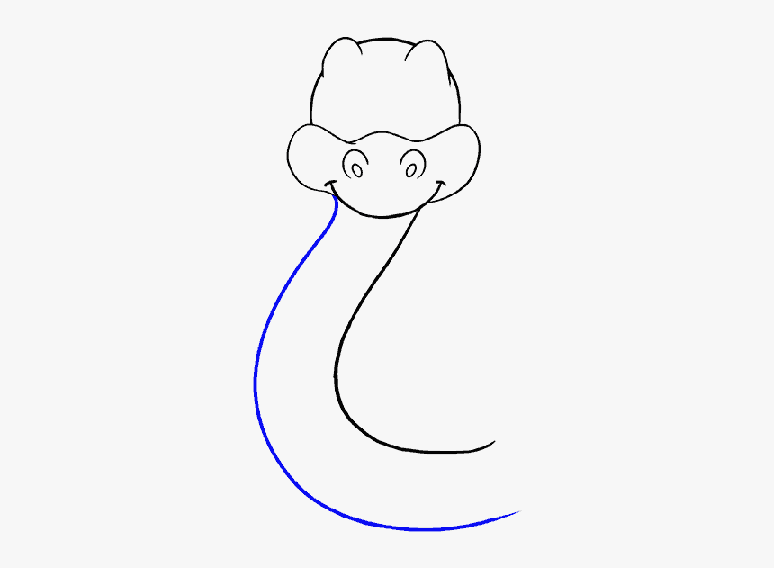 How To Draw A Cartoon Snake Easy Step - Cartoon, HD Png Download, Free Download