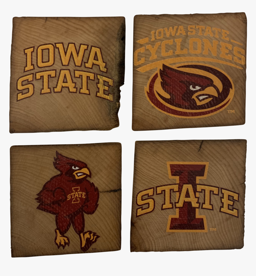 Iowa State University Reclaimed Barn Beam Coaster Set"
 - Leather, HD Png Download, Free Download