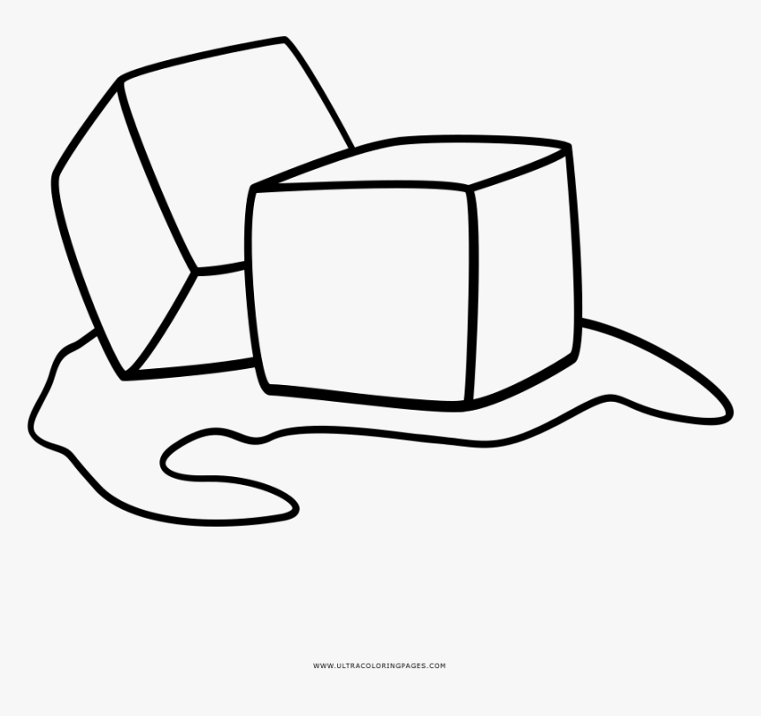 Ice Cubes Coloring Page - Ice Cube For Coloring, HD Png Download, Free Download