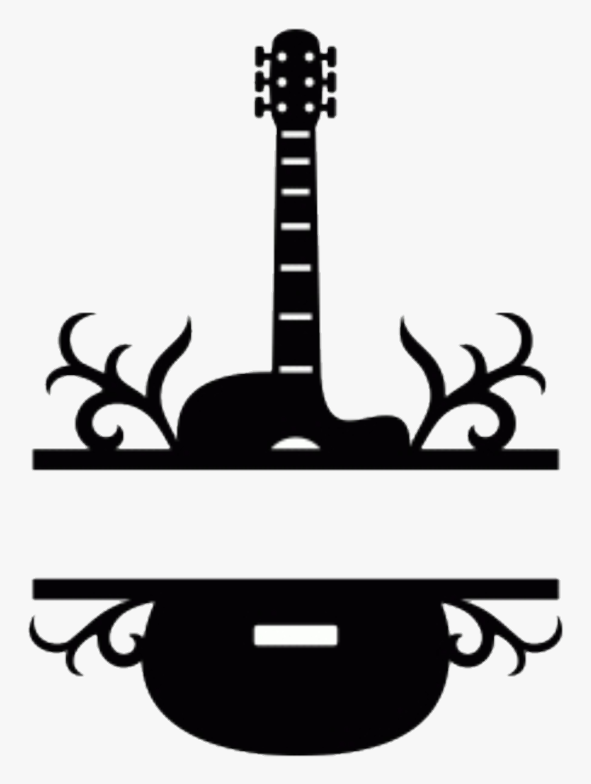 Half Guitar Silhouette Clipart , Png Download - Acoustic Guitar Svg Free Silhouette, Transparent Png, Free Download